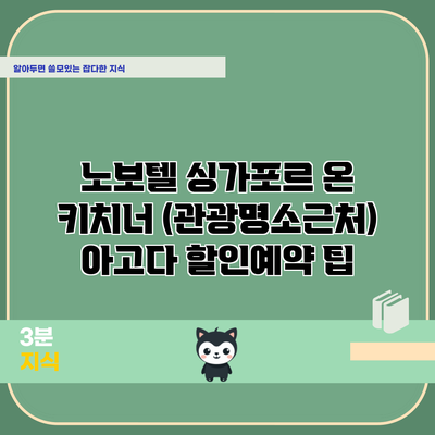 노보텔 싱가포르 온 키치너 (관광명소근처) 아고다 할인예약 팁
