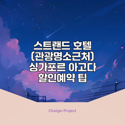 스트랜드 호텔 (관광명소근처) 싱가포르 아고다 할인예약 팁