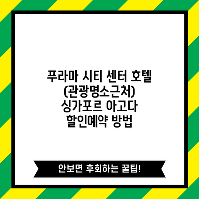 푸라마 시티 센터 호텔 (관광명소근처) 싱가포르 아고다 할인예약 방법