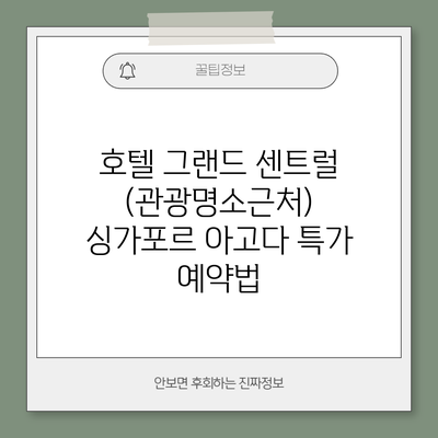 호텔 그랜드 센트럴 (관광명소근처) 싱가포르 아고다 특가 예약법
