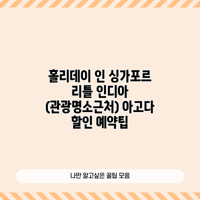 홀리데이 인 싱가포르 리틀 인디아 (관광명소근처) 아고다 할인 예약팁
