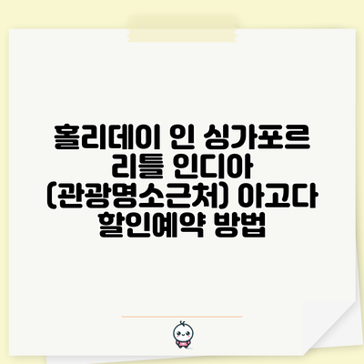 홀리데이 인 싱가포르 리틀 인디아 (관광명소근처) 아고다 할인예약 방법