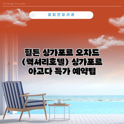 힐튼 싱가포르 오차드 (럭셔리호텔) 싱가포르 아고다 특가 예약팁