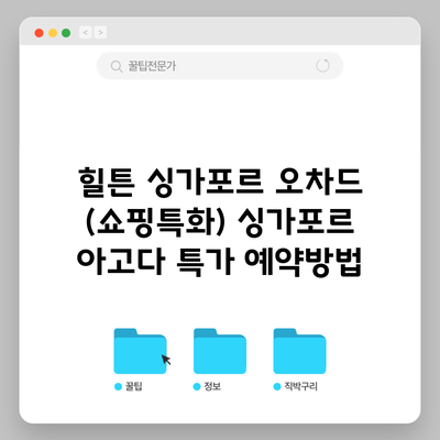 힐튼 싱가포르 오차드 (쇼핑특화) 싱가포르 아고다 특가 예약방법